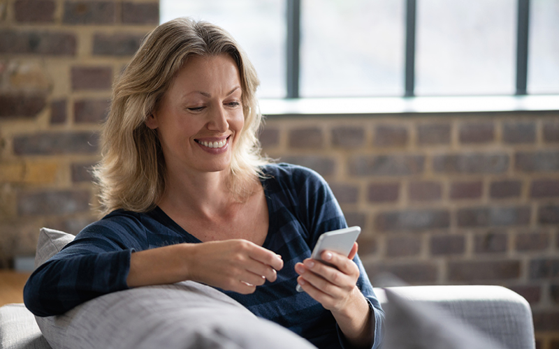 Woman using a phone